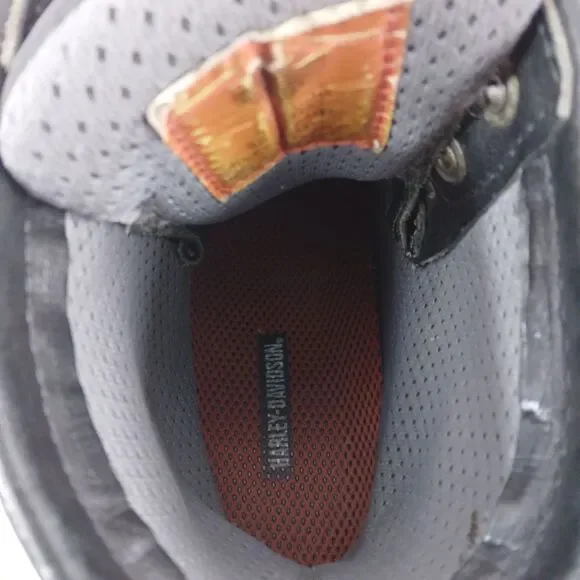 HARLEY-DAVIDSON Lace Up Chukka Boots Black Metal Emblem Grunge Rock Women's 7.5 - Picture 15 of 16